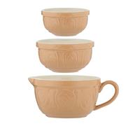 Mason Cash Set di 3 misurini | Set di misurini in ceramica con 1 ciotola, 1/2 ciotola e 1/4 ciotola | terracotta classica | design impilabile | iconici utensili da cucina britannici | Collezione
