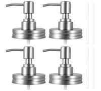Mason Jar Dispenser di sapone con coperchio con pompa in acciaio inox Mason Jar Pump Lid Lotion coperchio (argento)