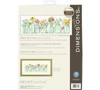 Mason Jar Lineup Counted Cross Stitch Kit-18"X7" 14 Count