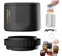 mason jar vacuum sealer, macchina per sigillare sottovuoto per vaso da mason, Vacuum Sealer for Mason Jars, with 10 Lids Compatible with Mason Jars Normal Mouth and Wide Mouth-A