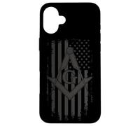 Masonic American Flag Square and Compass - Massone Custodia per iPhone 16 Plus