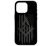 Masonic American Flag Square and Compass - Massone Custodia per iPhone 16 Pro