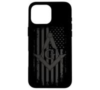 Masonic American Flag Square and Compass - Massone Custodia per iPhone 16 Pro Max