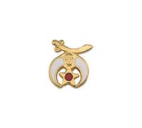 Masonic Shriner - Spilla da bavero bianco e oro, altezza 1/2", Metallo, na