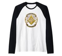 Masonic_symbol con "United in the Craft and Brotherhood" S&C Maglia con Maniche Raglan