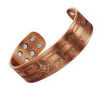 MasonicMan Bracciale da uomo massonico quadrato e bussola, in rame, idea regalo