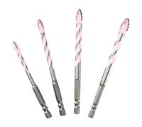 Masonry Drill Bit Set, 4-Piece Serrated Eccentric Bits, High-Strength 4-Flute Multi-Purpose Drill for Concrete, Tile, Wood, Metal, Glass, Porcelain