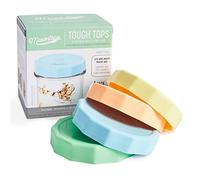 Masontops Tough Tops - Coperchio a bocca larga per barattoli di vetro, multicolore, in plastica BPA, tappi a vite in plastica, coperchi ermetici riutilizzabili