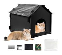 Masoog Cuccia Invernale per Gatti,Cucce Per Animali Esterni Invernali Impermeabili E Pieghevoli - Rifugio Riscaldato Per Gatti Randagi Con Recinzione - Per Comunità Patio Giardino Cortile Prato Bordo