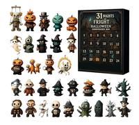 Masoog Halloween Advent Figures 2025-31 giorni Avvento conto alla rovescia Decor Toys | Resina Desk Display Model Bambola per adulti uomini donne bambini famiglia adolescenti