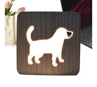 Masoog Lampada da Scrivania in Legno - Lampada LED Cane Decorativa - Luce Notturna A Led,Per Camera Bambini, Casa, Asilo, Studio, Scuola, Scrivania, Tavolo, Corridoio, Scuola Materna, Comodino