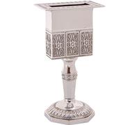 MASORET Portacandele Havdalah in nichel, 14 cm, ottagonale, portacandele Havdalah, elegante portacandele ebraico Hanukkah