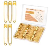 MASPHY 200 spille da balia dorate, 28 mm, piccole per vestiti, artigianato, gioielli e cucito