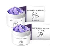Masque Capillaire À La Kératine Violette, Traitement De Réparation En Profondeur Des Cheveux Abîmés, Hydratation Intense Et Contrôle Des Frisottis, Pour Tous Les Types De Cheveux. (2pcs)