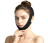 Masque Liftant en Forme de V, Masque Éliminateur de Double Menton, Améliore le Double Menton, Remodèle les Contours du Visage, S'Adapte à la Forme du Visage, Unisexe (Noir)