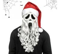 Masque Scream Halloween Ghostface Mask, Maschera Halloween Scream, Masque en Latex, Film Mask Scream Mask Party Mask Scary Props Halloween Mask Cosplay Realistic Props for Horror Parties