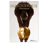 Masquerade - Männliche Aktfotografie (Tischkalender 2026 DIN A5 hoch), CALVENDO Monatskalender: Ein Maskenspiel, dem sich die schwarzen Modelle, den beiden Fotografen hingeben.