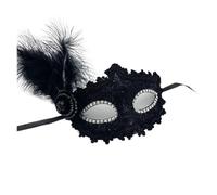 Masquerade Mask Maschera da principessa con piume e strass, mezza maschera in pizzo for donna, ballo in di Halloween Mascherine Maschere Da Donna In Pizzo(Color4)