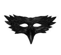 Masquerade per donne - Maschera creativa in pelle con mezza faccia, gotico crow cosplay per Halloween e feste in costume, maschera per occhi di lusso per giochi di ruolo con cinturino regolabile