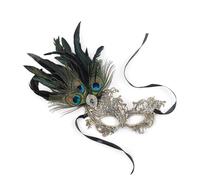 Masquerades - Set di accessori da donna con strass piumati, per feste, serate, balli, Halloween, cosplay, martedì grasso, accessori per costume da uomo e donna