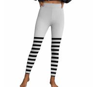 Masrin Leggings da donna, sexy, sottili, a vita alta, per sport, fitness, aderenti, colore pesca, pantaloni da yoga, a strisce elasticizzati, gotico punk