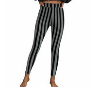 Masrin Leggings sexy da donna per Halloween, a righe, stile gotico, punk, a vita alta, per sport, fitness, aderenti, colore pesca, pantaloni da yoga, pantaloni da lounge