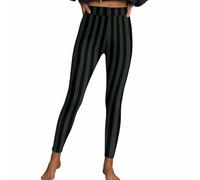 Masrin Leggings sexy da donna per Halloween, a righe, stile gotico, punk, a vita alta, per sport, fitness, aderenti, colore pesca, pantaloni da yoga, pantaloni da lounge