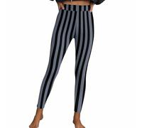 Masrin Leggings sexy da donna per Halloween, a righe, stile gotico, punk, a vita alta, per sport, fitness, aderenti, colore pesca, pantaloni da yoga, pantaloni da lounge