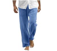 Masrin Palazzo, pantaloni estivi da uomo, tinta unita, per il tempo libero, gambe larghe, in tessuto, taglie forti, pantaloni lunghi, pantaloni da spiaggia, traspiranti, pantaloni chino, pantaloni da