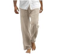 Masrin Palazzo, pantaloni estivi da uomo, tinta unita, per il tempo libero, gambe larghe, in tessuto, taglie forti, pantaloni lunghi, pantaloni da spiaggia, traspiranti, pantaloni chino, pantaloni da