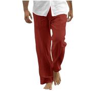 Masrin Palazzo, pantaloni estivi da uomo, tinta unita, per il tempo libero, gambe larghe, in tessuto, taglie forti, pantaloni lunghi, pantaloni da spiaggia, traspiranti, pantaloni chino, pantaloni da