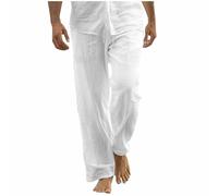 Masrin Palazzo, pantaloni estivi da uomo, tinta unita, per il tempo libero, gambe larghe, in tessuto, taglie forti, pantaloni lunghi, pantaloni da spiaggia, traspiranti, pantaloni chino, pantaloni da