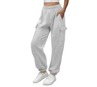 Masrin Pantaloni da jogging da donna lunghi cargo pantaloni sportivi Palazzo, pantaloni per il tempo libero, pantaloni da corsa, pantaloni chino, pantaloni per il tempo libero, gambe larghe e a vita