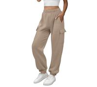 Masrin Pantaloni da jogging da donna lunghi cargo pantaloni sportivi Palazzo, pantaloni per il tempo libero, pantaloni da corsa, pantaloni chino, pantaloni per il tempo libero, gambe larghe e a vita