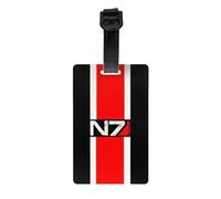 Mass Effect N7 Emblema Etichetta per bagagli con nome Alliance Militare Videogiochi Privacy Etichetta ID per Borsa da Viaggio Valigia