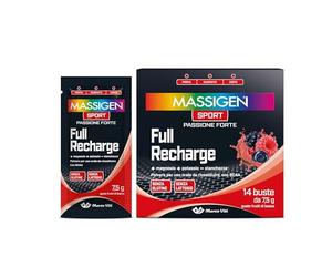 Mass Sport Full Recharge, 14 Buste da 7,5 g, Integratore per Sportivi con Creatina, Magnesio, Vitamina C e B, Supporto per Energia e Recupero Muscolare, Senza Glutine e Lattosio