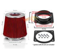 Massa Flusso Aria Sensore Aspirazione Adattatore + Rosso Filtro Per 97-05 E350