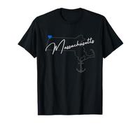Massachusetts America con Ancora Maglietta