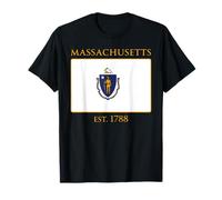 Massachusetts Flag 6th US State 1788 Massachusettsan Maglietta