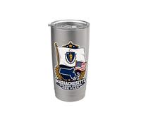 Massachusetts Stands Under One Flag Bicchiere termico in acciaio inox doppia parete