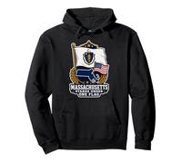 Massachusetts Stands Under One Flag Felpa con Cappuccio