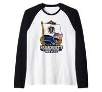 Massachusetts Stands Under One Flag Maglia con Maniche Raglan