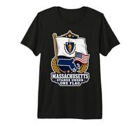 Massachusetts Stands Under One Flag Maglietta Premium