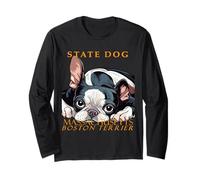 Massachusetts Territory Cane Il Boston Terrier Maglia a Manica