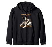 Massachusetts Territory Cane Il Boston Terrier Vettore Stile Felpa con Cappuccio
