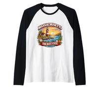 Massachusetts The bay State Souvenir Memorabilia dei visitatori Maglia con Maniche Raglan