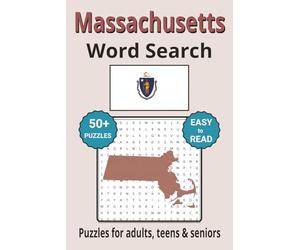 Massachusetts Word Search Puzzle Book: Word Search with Easy to Read Print about Massachusetts cities, plant life, wildlife and more | 6x9 inches, 110 ... Gifts for Vacations, Holidays & Free Times