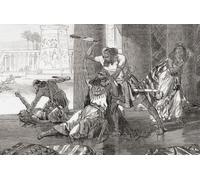 Massacro degli Hiviti di Simeone e Levi per vendicare lo della sorella Dinah da parte di Sichem figlio di Hamor l'Hivite. Dalla storia universale di Cassell pubblicato 1888. Stampa poster di