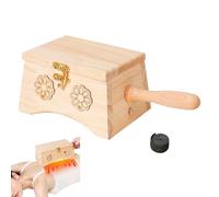 Massage Box, Wooden Heat Massager Body, Ergonomic Household Tool with Adjustable Strap, Ideal Navel, Belly, Waist, Back, Arms, Knees, Suitable for Women, Men, Adults