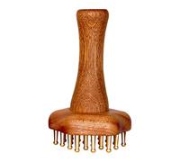 Massage Brush, Meridian Massage Comb Scrubber, Professional Ergonomic Tool, Roller for Face Scalp Thighs Butt Belly Back Legs, 8.5x14cm, Brown Color, 1 Piece
